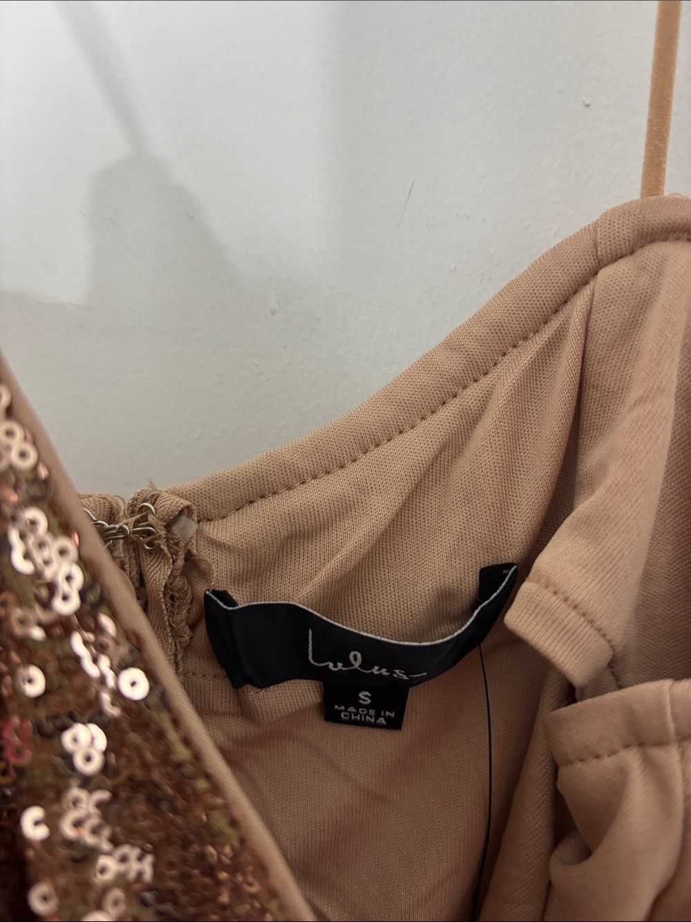 Lulu's Rose Gold Sequin Slip Dress - Picture 2 of 3